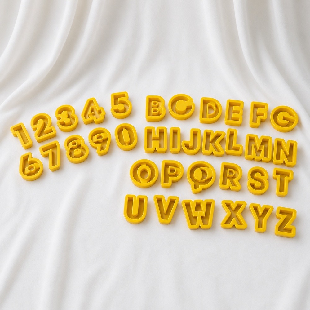 35 Pc Alphabet Number Cookie‎ Cutter Set Plastic Sandwich Cutters Kids